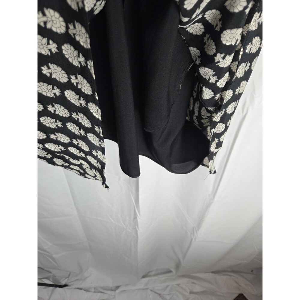 Madewell 100% Silk Black Floral Print Slip Dress Size M Pockets Midi - Picture 7 of 9